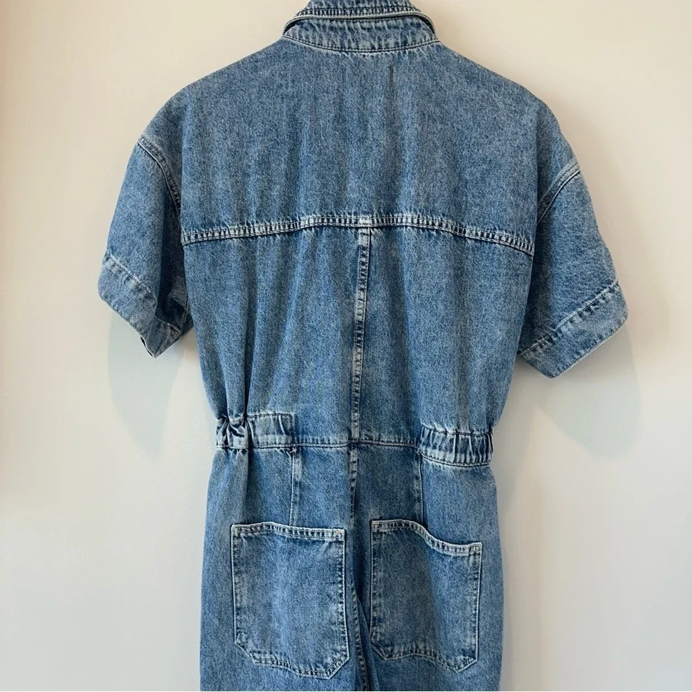 Free People Marci Denim Jumpsuit Coveralls Overalls Blue Jean Size Small - Picture 9 of 13